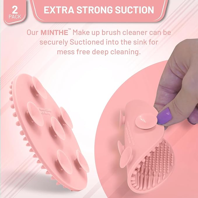 MINTHE™ Makeup Brush Cleaner Mat | 2 Pack | Silicone Make up Cleaning Pad