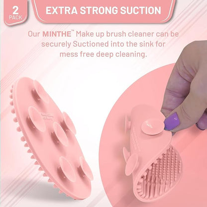 MINTHE™ Makeup Brush Cleaner Mat | 2 Pack | Silicone Make up Cleaning Pad