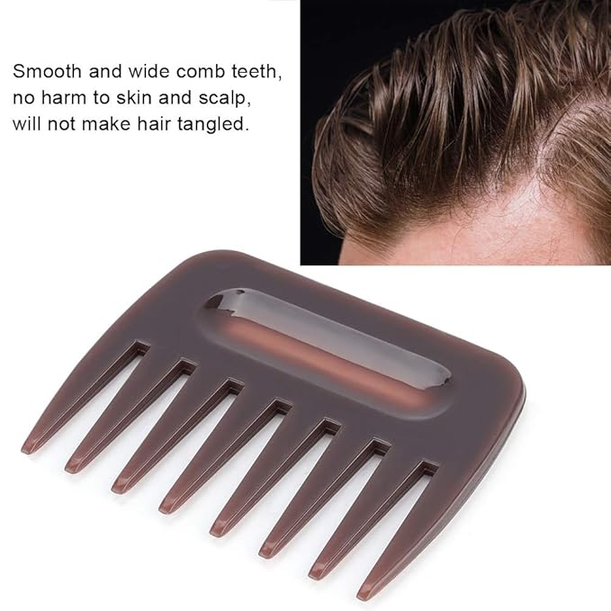 1Pc Portable Hair Pick for Men, Detangling Comb for Wet and Dry, Styling Comb with Short Broad Teeth for Everyday Use, Ideal for Salon and Home Hair Care