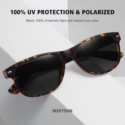 MEETSUN Classic Polarized Sunglasses for Women Men Trendy Retro Sun Glasses for Driving UV Protection (3 Pack)