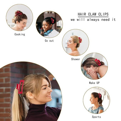 Hair Claw Clips for Women and Girls,4PCS Large Medium and Small Fit Thin Hair and Thick Hair,Strong Hold Jaw Clips for Femal Hair Styling Accessories