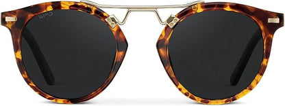 WearMe Pro - Women's Polarized, Round Retro, Double-Bridge Vintage Sunglasses