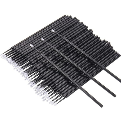 300 PCS Eyelash Extension Supplies Kit Disposable Micro Swab Brush Eyebrow Spoolies Lip Stick Brush Mascara Wand Applicator Makeup Brush Tool (White Black Gold Sets)