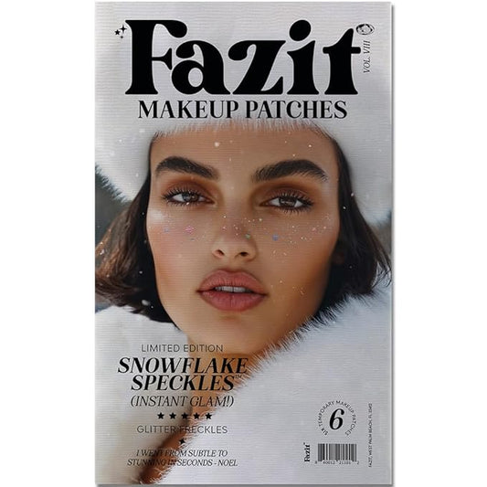Fazit Makeup Patches - Snowflakes - Face Glitter Makeup Speckles - Glow Up Makeup Patches - Face Glitter Speckles Patches - Cute Glitter Makeup Accessories for Women - 6 Count
