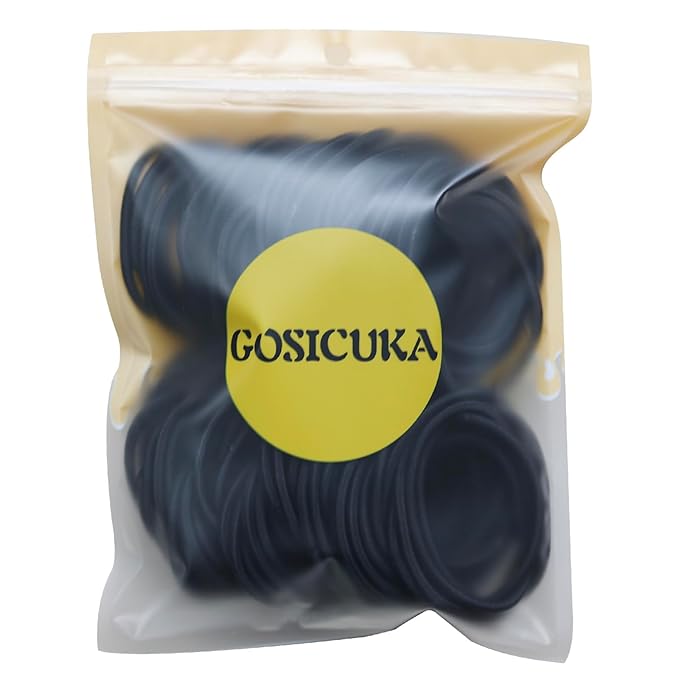 120 Pieces Black Hair Ties for Thick and Curly Hair Ponytail Holders Hair Elastic Band for Women or Men(4mm)