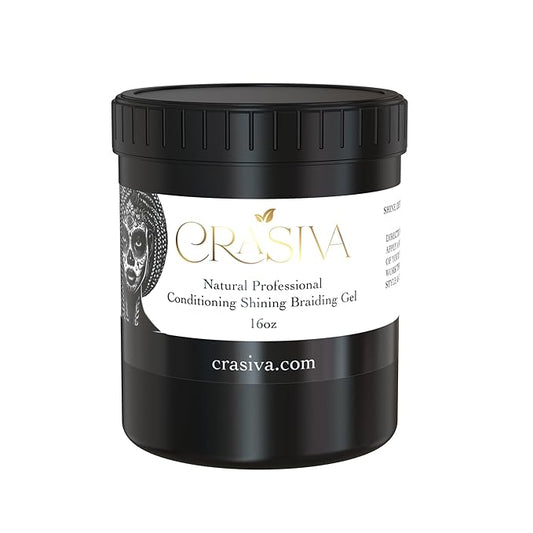 Natural Hair Gel, Organic Professional Protien-Rich Braiding/Edge Control Megahold Conditioning & Shining Jam, 16 oz