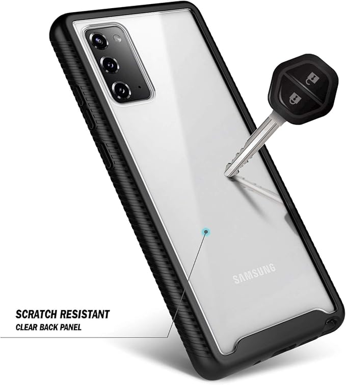 NZND for Galaxy Note 20 Phone Case with [Built-in Screen Protector], Full-Body Shockproof Protective Rugged Bumper Cover Impact Resist Case for Samsung Note 20 Black