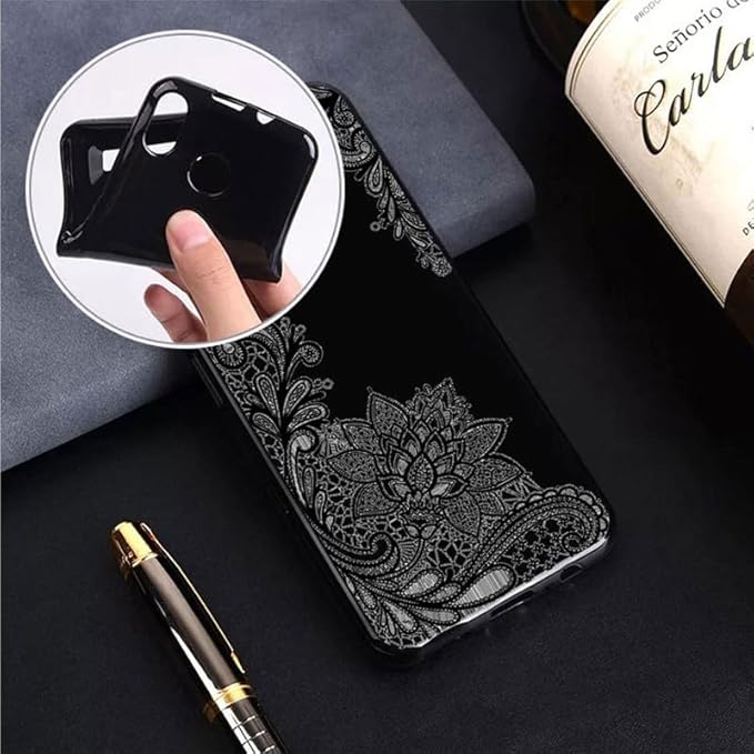 Case for Fossibot F109 5G (6.74"), Black Soft TPU Bumper Phone Case, Slim Shockproof Silicone Military Grade Drop Protective Shell for Fossibot F109 5G - Black Rose