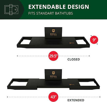 ROYAL CRAFT WOOD Premium Bathtub Tray - Expandable Bath Tray for Tub - Luxury Bathtub & Bathroom Accessories