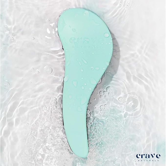 Crave Naturals Biggie Glide Thru Hair Brush - Detangler Brush for Curly, Straight, Wet or Dry Hair - Gentle Detangling Brushes for Adults, Kids, Toddlers - Hair Accessories for Women, 8.4"x3.4" - Mint