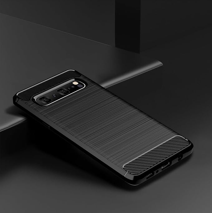for Samsung Galaxy S10 5G Phone case, Shockproof, Scratch Resistant Carbon Fiber Jacket, Soft TPU, for Galaxy S10 5G case (Black)