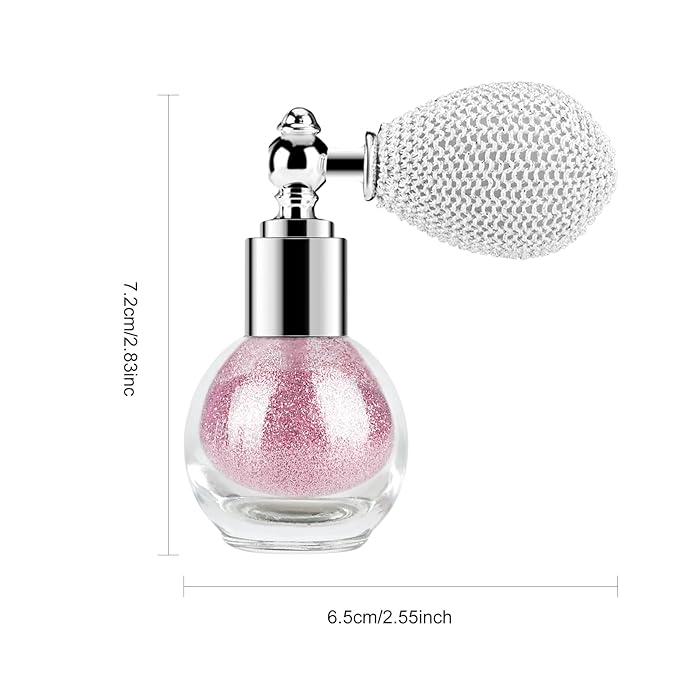 KYDA Highlighter Powder Spray, High Glossy Shimmer Sparkling Powder for Face and Body Glitter Makeup, Body Glitter Spray, Rose Pink
