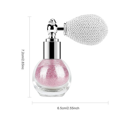 KYDA Highlighter Powder Spray, High Glossy Shimmer Sparkling Powder for Face and Body Glitter Makeup, Body Glitter Spray, Rose Pink