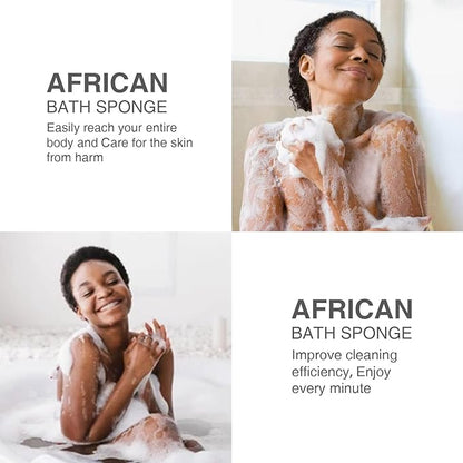 3 Pieces African Bath Sponge African Net Long Net Bath Sponge Exfoliating Shower Body Scrubber Back Scrubber Skin Smoother,Great for Daily Use (Brown, Blue, Purple)