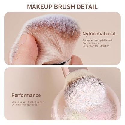MAANGE Makeup Brushes, 29 Pcs Professional Premium Synthetic Makeup Brush Set, Foundation Eyeshadow Brush Travel Make up Brushes Set (Champagne)