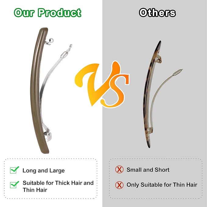 PAGOW 3 Pcs French Hair Barrettes, Elegant Spring Flat Hair Clips, Multicolor Hair Styling Accessories, Non-Slip Hair Pins Decoration for Women (Style2)