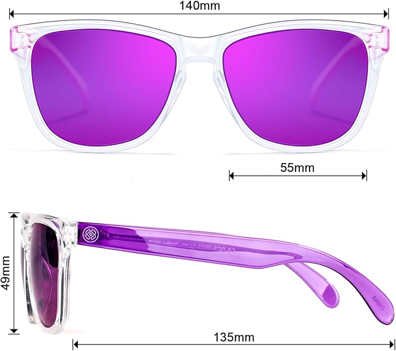 COLOSSEIN Sunglasses Womens,Classic Square Frame UV400 Mirrored Lens,Sunglasses Fit For Beach,Vacation,Driving