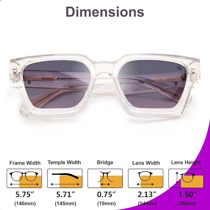 VISOONE Fashion 100% UV400 Protection Rectangle TR90 Y2K Sunglasses Accessories for Women Men RIVER