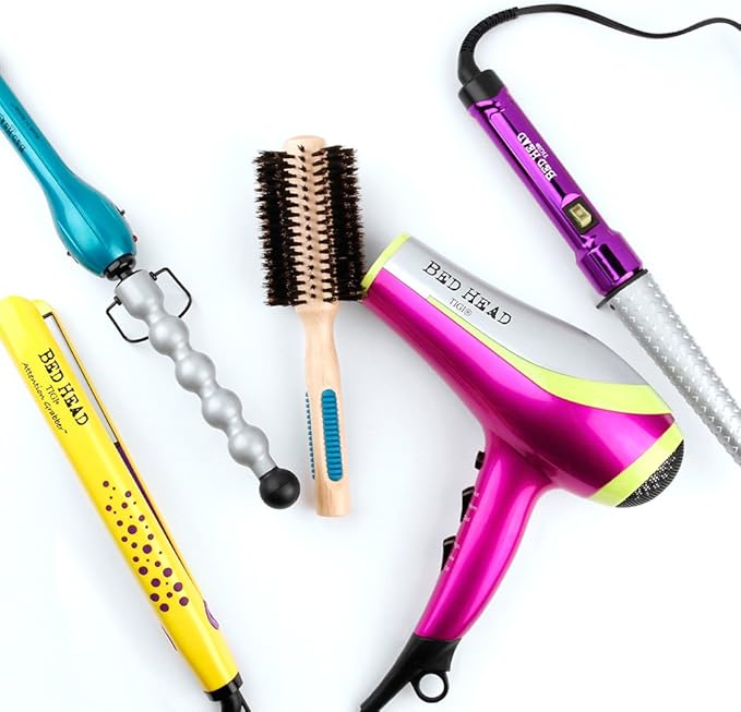 Bed Head Rock N Roller Clamp Free 2-in-1 Curling Wand | Round Barrel for Tousled Waves