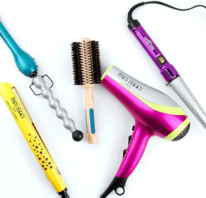 Bed Head Rock N Roller Clamp Free 2-in-1 Curling Wand | Round Barrel for Tousled Waves