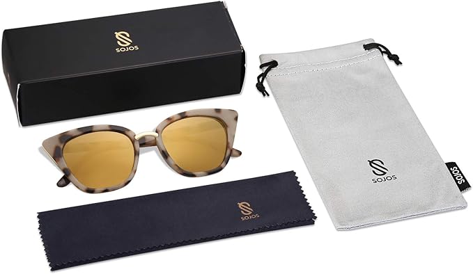 SOJOS Cat Eye Designer Sunglasses Fashion UV400 Protection Glasses SJ2052