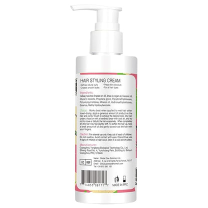 3-In-1 Styling Cream for Flyaways - Anti-Frizz Cream to Define All Hair Types & Textures - Add Shine and Smoothness with Brush