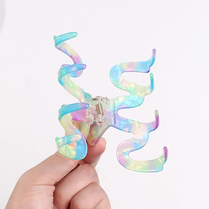 Jayongnee Multicolored Women's Hair Claw Clips - 5Pcs Large Claws for Thick and Thin Hair