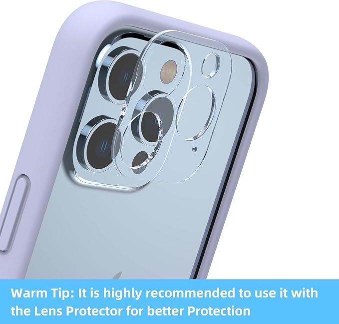 K TOMOTO iPhone 13 Pro Max Case (6.7 Inch), Liquid Silicone Bumper with Raised Edge and Drop Protection, Silky Soft Touch, Light Purple
