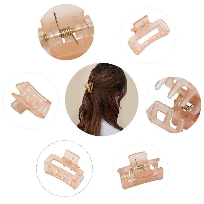 Cobinaan Hair Clips for Women Girls, Small Claw Clips for Thin/Medium Thick Hair, 1.5 Inch Mini Hair Jaw Clips, Matte Rectangle Nonslip Clip with Gift Box (Matte color series, 10 pcs)