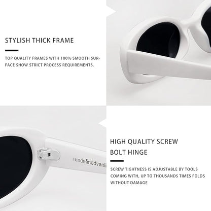 VANLINKER Polarized Retro Oval Sunglasses for Women and Men Small 90s Style VL9580