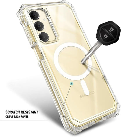 Designed for Samsung Galaxy A16 5G/4G Phone Case, Magnetic Compatible with MagSafe, [Raised Corners Drop Protection] Shockproof Protective Bumper Cover (Clear)