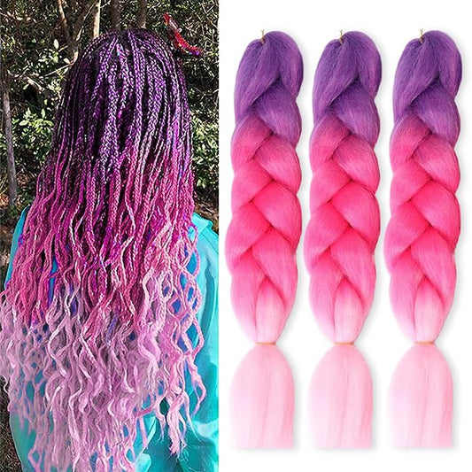 Ombre Braiding hair synthetic Crochet braids twist 24inch 3pcs/lot 100g Ombre two three tone Jumbo braid hair extensions Dreadlocks