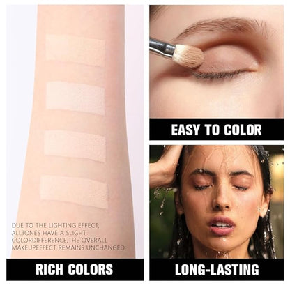 4 Colors Light Beige Nude Soft Pink Ivory Eye Shadow Palette Makeup, Neutral Matte Shimmer Eyeshadow Palette for Women Highly Pigmented Waterproof, paleta de sombras de ojos, Vegan & Cruelty-free 10