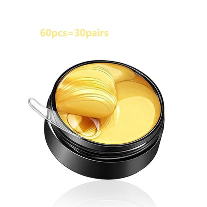 24k Gold Under Eye Patches, Eye Mask for Puffy Eyes Dark Circles Bags and Wrinkles, Moisturizing Fine Lines Under Eye Patches for Women (30 Pairs)