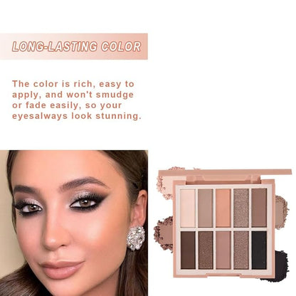 Neutral Nude Eye Shadow Palette,Matte Brown Black Naked Cream Eyeshadow Palette,make up pallets for women Highly Pigmented Natural Eyeshadow for Eyes Long Lasting Naturing-Looking,Blendable,Vegan