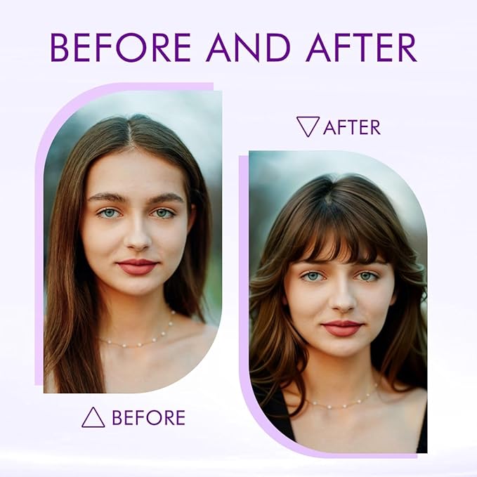 100% Real Human Hair Extensions Wispy Clip in Burgundy Fake Bangs Hair Clip on for women Fringe with Temples Hairpieces Faux Bangs for Daily Wear