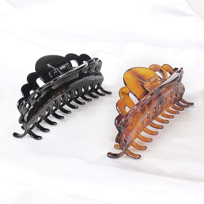 Ex-Large Plastic Hair Claw Clips for Women Big Hair Clips for Long Thick Hair Updo Strong Holding Jaw Clamps Jumbo Hair Clip