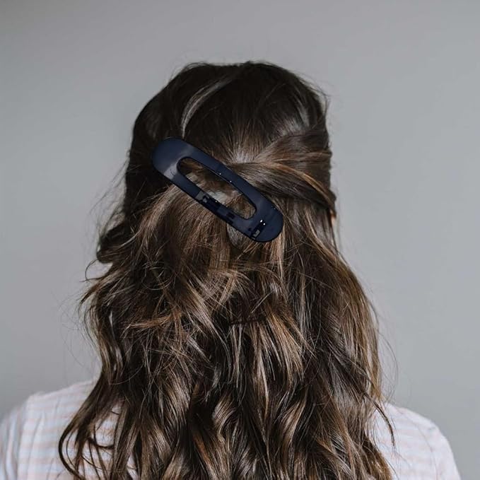 4PCS Flat Hair Clips for Women, Round Lay Down Hair Claw Clips for Thin Thick Hair, Alligator Hair Clips for a Sleek Look Strong Hold French Barrettes Fashion Styling Accessories for Girls
