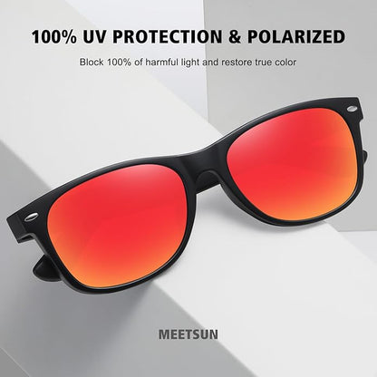 MEETSUN Classic Polarized Sunglasses for Women Men Trendy Retro Sun Glasses for Driving UV Protection (3 Pack)
