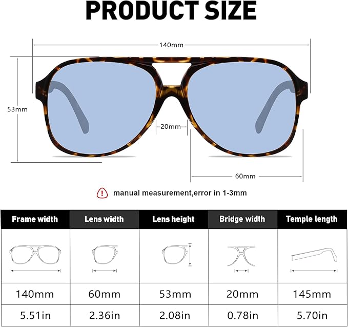 YDAOWKN Retro Aviator Sunglasses for Women Mens Large Frame Classic Vintage 70s Sun Glasses Aviators