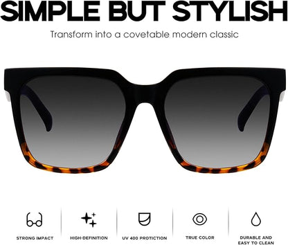 mosanana Oversized Square Sunglasses for Women Simple Trendy Style MS51917