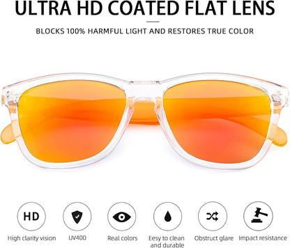 COLOSSEIN Sunglasses Womens,Classic Square Frame UV400 Mirrored Lens,Sunglasses Fit For Beach,Vacation,Driving