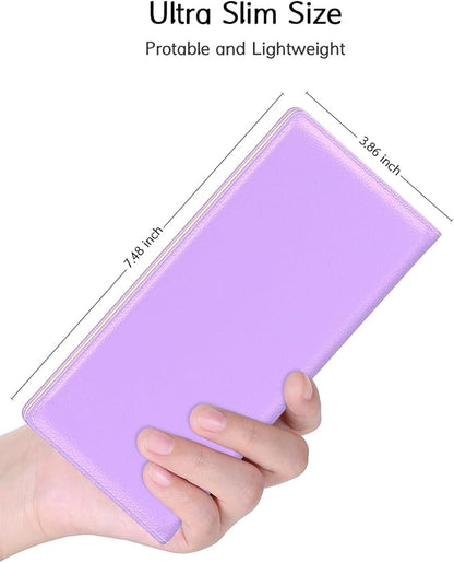 Nipichsha Womens Wallet, RFID Slim Wallets for Women, Thin Ladies Credit Card Holder Purse, Cute Leather Bifold Clutch Billfold with 11 Card Slots & ID Window, Purple