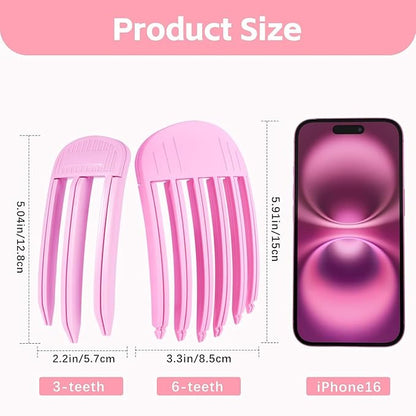 2PCS Volumizing Hair Clips for Women, Hair Volume Clip Styling Tools Volumizing Comb for Fluffy Bangs Clips for Root Lift Hair Styling Tools, Root Booster Clips, Rose Red