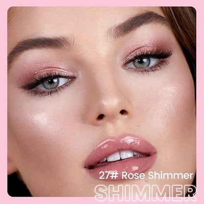 2-in-1 Cream Eyeshadow & Highlighter Stick, Waterproof Rose Pink Shimmer Eye Shadow Pencil for Women, Long-Lasting Pigmented Makeup, sombras para ojos 23
