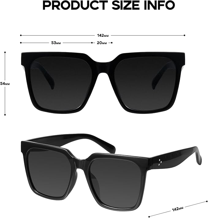 mosanana Oversized Square Sunglasses for Women Simple Trendy Style MS51917