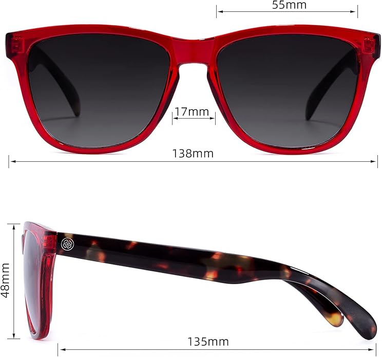 COLOSSEIN Sunglasses Womens,Classic Square Frame UV400 Mirrored Lens,Sunglasses Fit For Beach,Vacation,Driving