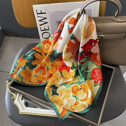 100% Pure Mulberry Silk Scarfs 26"x26" Square Scarf Women Neckerchief Headscarf hair scarf bandana Gift Packed