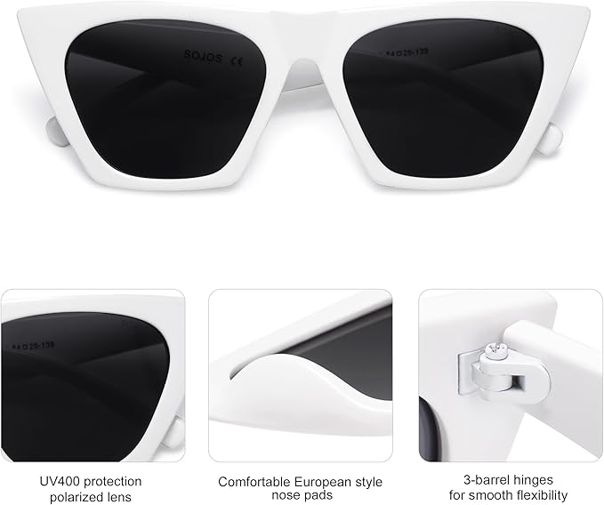 SOJOS Trendy Oversized Square Cateye Polarized Sunglasses Womens Big Frame Shades SJ2115