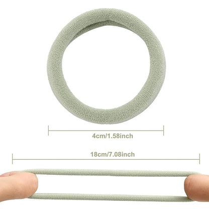 100 Pcs Thick Seamless Hair Ties, Ponytail Holders Hair Accessories No Damage for Thick Hair (Light Theme Colors)